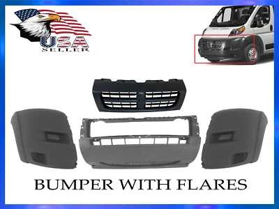 Para 2014-2018 Ram Promaster 1500-3500 grade superior do para-choque dianteiro com alargadores laterais - Imagem 1 de 4