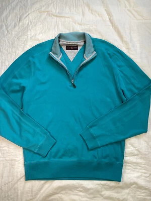 Robert Talbott Sweatshirt Medium 100% Pima Cotton 1/4 Zip Pullover Lightweight - Image 1 of 4