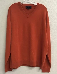 Byron Nelson Sweater Mens Size XL Silk Cashmere V-Neck Orange - Picture 1 of 9