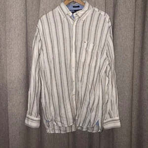 Y2K Tommy Hilfiger Linen Button Down Large - Picture 1 of 5