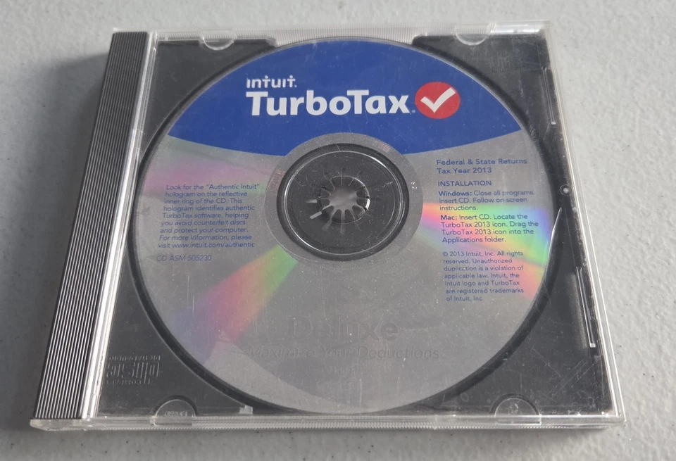 Intuit Turbotax Deluxe 2013 Federal Returns  - Image 1 of 1