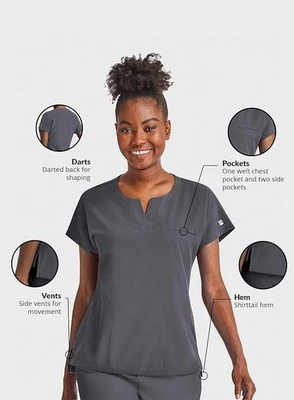 Maevn Women's Dolman Scrub Top 4540- Notched Neck Matrix Impulse XXS to 3XL - Image 1 of 4