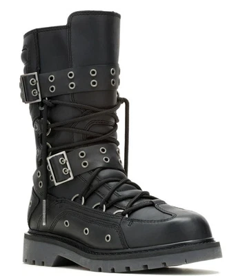 NEW Sz 8 Harley-Davidson Women Uplift Hardware 9-Inch Black Fashion Boots D84810 - Image 1 of 4
