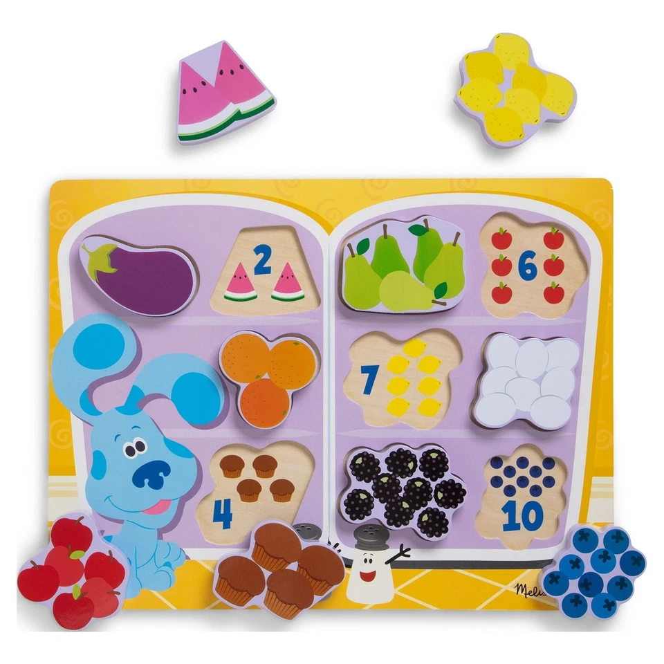 Melissa & Doug Blue's Clues & You! Rompecabezas grueso de madera - Comida para nevera (10... Foto 1 de 1