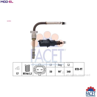 SENSOR EXHAUST GAS TEMPERATURE 22.0042 FOR SAAB OPEL ZAFIRA/TOURER/C/VAN 2.0L - Image 1 of 4
