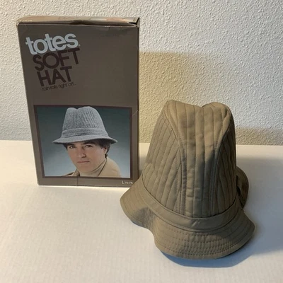 Nuevos bolsos de mano vintage años 80 en caja sombrero suave Fedora grandes rollos de lluvia beige Foto 1 de 4