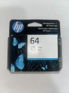 HP 64 Black Ink Cartridge N9J90AN Genuine OEM NEW Sealed - Zdjęcie 1 z 2