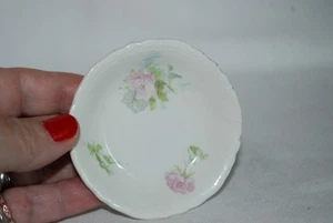 Vintage, Johnson Brost, rosa Blumen, handbemalt, Porzellan, Butterteller - Bild 1 von 5