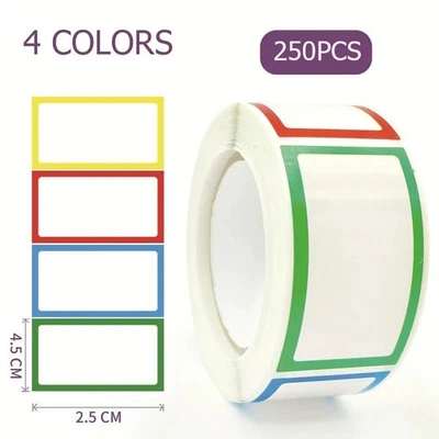 250pcs Waterproof Self Adhesive Blank Label Stickers Tags for School Office - Image 1 of 4