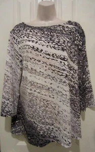 Easy Wear by Chico's gray stretch pullover 3/4 sleeve Top size M - Bild 1 von 5