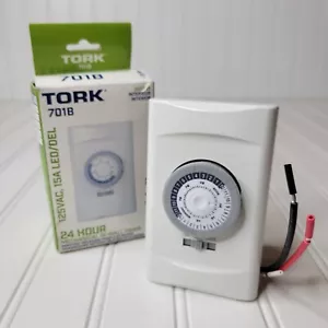 TORK 701B 24 Hour Mechanical In-Wall Time Switch, 20 Amps, White New - Picture 1 of 7