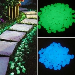 Piedras Brillan En La Oscuridad Para Jardín Patio Pasarelas 25/50Pcs Decoración - Picture 1 of 21