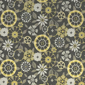 Momentum Trove Quarry charcoal, grays & Yellow  Modern circles Upholstery Fabric - Picture 1 of 2
