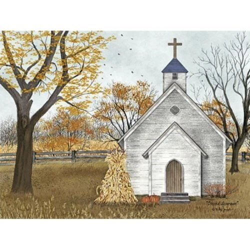 Billy Jacobs Blessed Assurance Church Pumpkin Paper Art Print-12 x 9 - Image 1 of 1