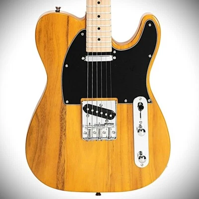 Full-Size Trans Yellow Tele Style Solid Body Electric Guitar Package w/ Gig Bag - Image 1 of 4