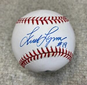 FRED LYNN SIGNED AUTOGRAPHED OFFICIAL GENE BUDIG AMERICAN LEAGUE BASEBALL