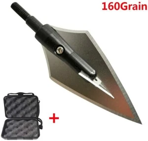 Tiro con l'arco Broadheads 160 grani lama caccia punte di freccia avvitate punti tiro - Foto 1 di 16