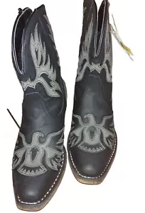 Roper Amelia Snip Toe Cowboy Booties Womens Black Casual Boots 09-021-1567-2113 - Picture 1 of 10