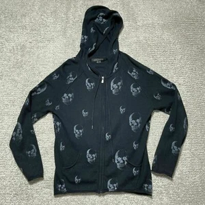 Skull Cashmere Skulls Hoodie Full Zip Sweatshirt Adult Small Black Womens - Picture 1 of 9