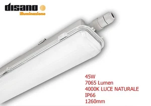 PLAFONIERA STAGNA DISANO THEMA LED 45W 7065 Lumen 1260mm IP66 4000K NATURALE - Foto 1 di 1