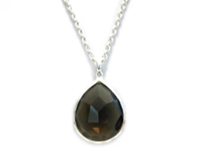 Ippolita Silver Wonderland Mini Teardrop Necklace Smokey Quartz 16-18" NWT - Picture 1 of 7