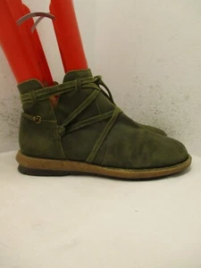Stivaletti piatti Born Tarkiln F59129 donna taglia 8 M verde pelle scamosciata zip laterale - Foto 1 di 14