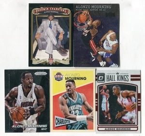 Lotto 5 carte basket alonzo Mourning HOF HORNETS RETI MIAMI HEAT (LOTTO 10) - Foto 1 di 1