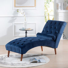 Upholstered Tufted Button Chesterfield Chaise Lounge Bedroom Corner Accent Chair