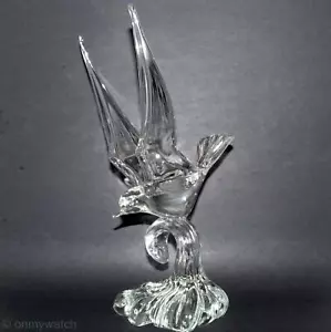 Gaviota Pájaro SiGNED De Colección MURANO 151⁄2"" CRISTAL Arte GLaSs Italia ""B.R. 83"" - Imagen 1 de 12