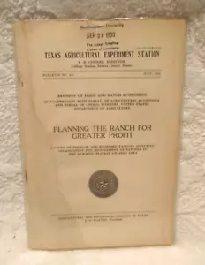 Collectible~Texas Agricultural Experiment Station~July 1930~Booklet~Original - Foto 1 di 15