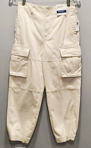 Old Navy Girl's '94 Baggy High Waisted Cargo Pants Size Large 10-12 NWT Ivory - Picture 1 of 9