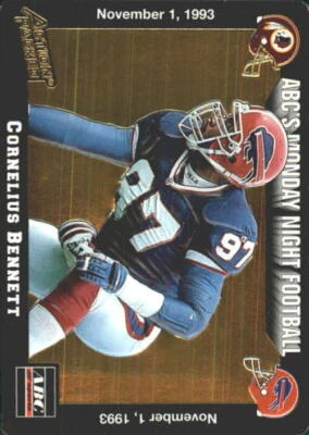 1993 Action Packed Monday Night Football #37 Cornelius Bennett - NM-MT - Image 1 of 2
