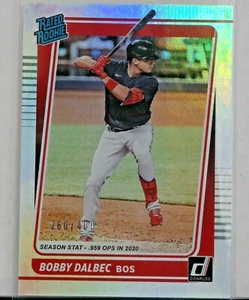 2021 Panini Donruss Bobby Dalbec RC 48 Rated Rookie Stat Line Parallel 260/400 - Picture 1 of 2