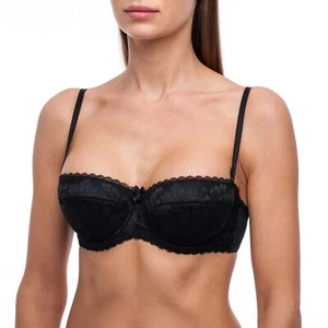 Strapless Push Up Bra Lace Sexy Bandeau Backless Lift Pushup Balconette Padded - Picture 1 of 17