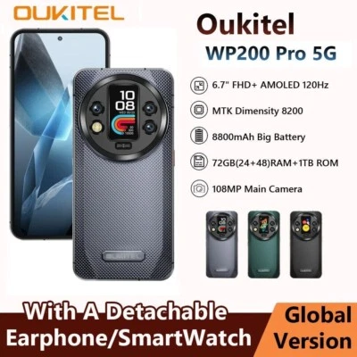 Oukitel WP200 Pro72GB+1TB 5G Robust Smartphone Abnehmbare Heckscheibe Android 15 - Bild 1 von 4