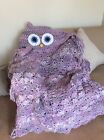 Super Chunky Crochet Hooded Owl Blanket  Wrap  Throw Cushion Made In Uk