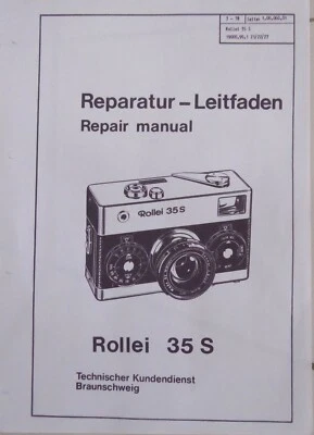 ROLLEI FRANKE & HEIDECKE Rollei 35 S Kamera Reparatur-Leitfaden Repair manual 58 Seiten