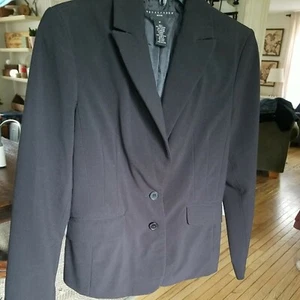 Blazer negro Apostrophe chaqueta de negocios para mujer Petite 8P poliéster rayón lycra - Imagen 1 de 8