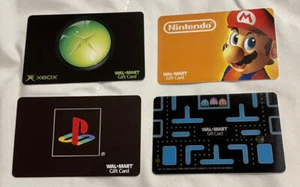 Lot of 4 GAMING Gift Card Collectibles XBox Play Station Mario Pacman NO CASH VA - Picture 1 of 2