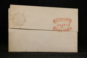 Irlanda: Dublin Penny Post 1817 04/24 3:00 Afn cubierta sin estampillas, cinta roja #2 - Imagen 1 de 4