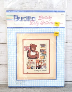 Bucilla Pin-Wheel Teddy gezählt Kreuzstich 11x14 Wiegenlied Baby Heide König Set - Bild 1 von 4