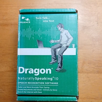 Dragon Natural Speaking 10 Mic CD Headset Voice Recognition USB NEW Open Box T19 - Image 1 of 2