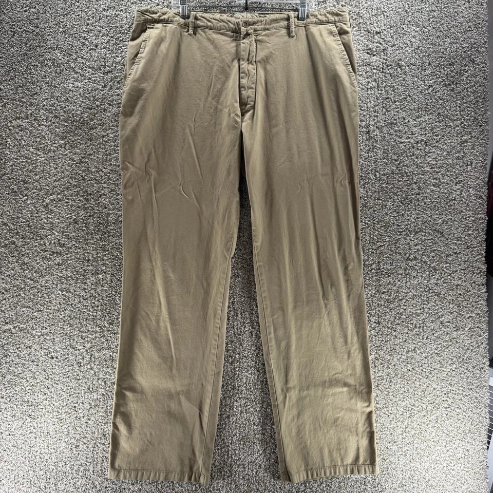 Брюки мужские Robert Graham 40x34 желтовато-коричневые эластичные RF10 3001 Chino хлопок повседневные - Изображение 1 из 4