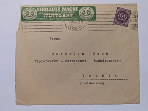 Impero tedesco Infla ricevuta posta aziendale Stoccarda 1923 timbro fabbrica - Foto 1 di 5