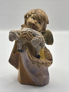 Figurina vintage 1988 Fontanini di angelo romano che tiene agnello Italia - Foto 1 di 5