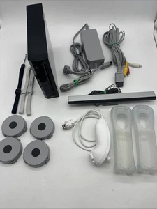 Nintendo Wii Paquete Lote RVL-001 Negro Accesorios PROBADO! *SIN MANDO *LEER - Imagen 1 de 10