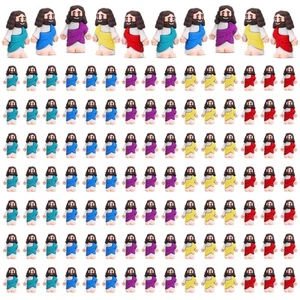 100 Pcs Jesus Toys Original Design Mini Rubber Little Jesus Figurine, Multicolor - Picture 1 of 6