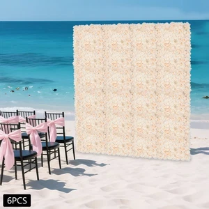 40x60cm Artificial Fake Flower Wall Panel Banquet Wedding &Party Decor 6pc - Picture 1 of 12