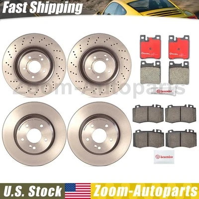 Rotores de freno delanteros traseros Brembo OE pastillas de freno para Mercedes-Benz C32 AMG 2002-2004 Foto 1 de 4