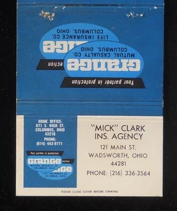 70er Jahre Mick Clark Ins. Agency Grange Life Insurance Co. 121 Main St. Wadsworth OH - Bild 1 von 2